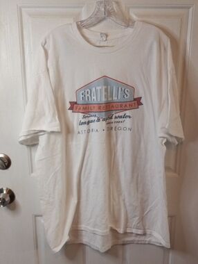 the Goonies Fratelli's Family Restaurant white short sleeve t-shirt 3xl